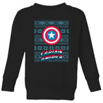 Marvel Captain America Pull de Noël pour enfants - Noir - 3-4 ans