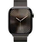 Apple Watch Series 10, Smartwatch (slate, titanium case, 46 mm, Milanese strap slate S/M, cellular)