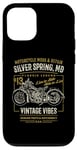 iPhone 12/12 Pro Silver Spring Maryland Retro Motorcycle Distressed Design Case