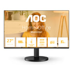 AOC 27inch 2560x1440 100Hz IPS Flat H/A 110MM USB C DISPLAY 65W AdaptiveSync USB HUB SPEAKERS Low Blue Mode USB C HDMI