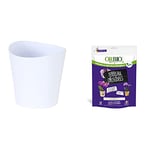 Greemotion Petit Pot de Fleur Blanc 12,5 cm - Pot pour orchidée - Pot de Plante aromatique - Petit Pot de Fleur en Plastique - Pot de Fleur déco & Or Bio Terreau Orchidées, 3 L Masse Net 1kg