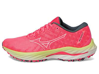 Mizuno Femme Vague Inspire 19 Chaussure de Course, Blanche-Neige High Vis Pink, 40 EU