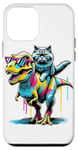 Coque pour iPhone 12 mini Pop Art Dinosaur T-Rex Siberian Cat Tyrannosaure Rex