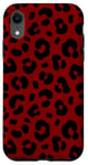 Coque pour iPhone XR Rouge foncé, points noirs, noir et rouge