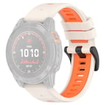 Garmin Fenix 7S etc. 20mm Urrem - Beige og Orange