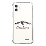 Evetane - Coque Silicone Compatible avec iPhone 11 - Protection Souple et Renforcée - Coins Antichocs - Fine et Transparente - Coque Arrière - Mademoiselle Attachiante