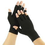 Anemoner 2 Pairs Arthritis Compression Gloves, Arthritis Gloves Support and Warmth Fingerless Design Relieve Pain from Rheumatoid RSI Carpal Tunnel Providing Support Promoting Healing (Black, Small)