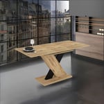 Table à rallonge couleur chêne avec détails noirs 120x75 cm - Axi