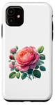 Coque pour iPhone 11 Rose de jardin imprimé graphique fille