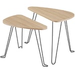 TecTake Ensemble de 2 Tables d’appoint Richmond Style Industriel Bouts de canapé Tables Basses diverses Couleurs (Bois Clair Industriel)