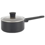 Salter BW12877EU7 Casserole En Céramique De 16cm – Antiadhésif Corps En Aluminium Recyclé, Couvercle En Verre Trempé Avec évent à Vapeur, Sans PFOA Et PFAS, Convient à L'induction, Poignée Soft Touch