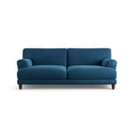 Habitat Askem Velvet 3 Seater Sofa - Ink Blue Dark Leg