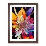 A Feisty Flower Framed Print for Living Room Bedroom Home Office Décor, Wall Art Picture Ready to Hang, Walnut A2 Frame (64 x 46 cm)