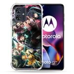 Cokitec Coque Renforcée pour Motorola G54 5G Manga Demon Slayer Groupe