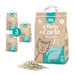 Best Friend - Litière pour Chats en Papier - Litière Chat Extra absorbante en Papier - Se débarrasse dans Le Bio ou Les Toilettes - Sable Chat sans poussière et Super léger - Lot de 3, 12L