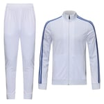 DSFF Homme/Femme Vêtements de Course 2 Pièces Hommes Femmes Manches Longues Zip Top + Pantalon, Basket-ball Game Vêtements Blanc-M