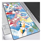 Sailor Moon 900x400mm Tapis de Souris XXL Multifonction Gaming Mousepad XXL Grand sous Main, Anime Souris 3mm Bureau Anti-Glissant Surface Texturée pour Ordinateur,F