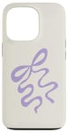 Coque pour iPhone 13 Pro Lilas Violet Bow Illustration Dessinée à la main Coquette Esthétique