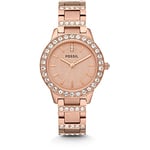 Fossil Montre pour femmes Jesse, mouvement à quartz, boîtier en acier inoxydable or rose de 34 mm avec bracelet en acier inoxydable, ES3020