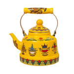 Gas Tea Kettle 2.5L Stovetop Porcelain Enameled Teakettle For Gas Stove, Induction Cooker - Small Retro Classic Design Color Yellow (Size : 3.3L)