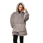 Sienna Couverture à Capuche surdimensionnée en Polaire Sherpa Ultra Douce et Chaude pour garçons et Filles – Gris Anthracite