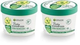 Garnier - Body Superfood - Crème Soin Corps Nourrissante - Hydratation 48H - Formule Vegan & à 97% d'Origine Naturelle - À l'Avocat & Oméga 6 - Pour Peaux Sèches - 380 ml (Lot de 2)