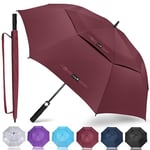 ZOMAKE Grand Parapluie Golf Homme Femme,110CM Parapluie Solide Résistant,Parapluie anti Tempete et Résistant pour 3 à 5 Personne(Bourgogne)