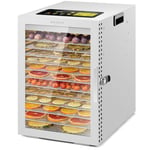 Kwasyo 12 Trays Stainless Steel Food Dehydrator, Dual fan 360° Efficient Drying, 24H Adjustable Timer & 20-90℃ Temperature Control, Overheat Protection, Dehydrator Food Dyer uk for meat fruit, 800W