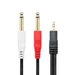 Câble Audio Jack 3.5mm vers Double 6.35mm, 2 x 6.35 Mâle vers 3.5 Mâle Mono Câble Y Splitter pour Téléphone,Tablette,Cinéma Maison,Table de Mixage (7.5m)