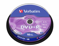 Verbatim – DVD+R, 16x, 4.7 GB/120 min, 10-pack spindel, AZO (43498)