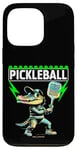 Coque pour iPhone 13 Pro Un crocodile jouant au pickleball - Ambiances amusantes