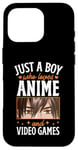 Coque pour iPhone 16 Pro Juste un garçon qui aime les anime et les jeux vidéo