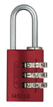 ABUS Cadenas à combinaison 145/20 rouge - Cadenas pour valises, casiers et bien d'autres choses encore. - Cadenas en aluminium - code numérique réglable individuellement - niveau de sécurité 3 ABUS