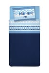 PENSIERI DELICATI Parure de lit 1 Place 100% Coton 90x200 avec Drap Inférieur, Drap supérieur et 1 Taie d'oreiller, Made in Italy, Motif Sea Life Bleu