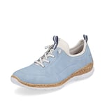 Rieker Femme Baskets N4285, Dame Baskets Basses,Semelle intérieure Amovible,Chaussures de Rue,Loisirs,Sport,Bleu (Blau / 10),39 EU / 6 UK