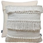 Rocco Hanoi Cream Bobble Tassel Woven 43X43cm Modern Scatter Cushion Pillow