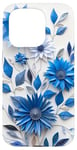 Coque pour iPhone 15 Pro Fleur Bleu Bleuet Floral Nature Femme Filles Fleurs