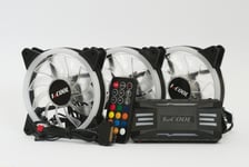 1Stcool Fan Kit Aura Evo 2 Argb, 3X Dual Ring Fan + Controller + Fjärrkontroll (Kit-Aura-Evo-2) - 497911