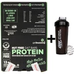 Oat Protein Bars Nut Free Mint Choc 12 x 55g + ON Shaker DATED SEP/2022