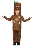 Smiffys Julia Donaldson Stickman Costume for Kids, Top, Trousers, and Character Hood, Brown, Officially Licensed with Leaf Detail and Book Quotes, Ideal for Roleplay and Fancy Dress