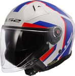 LS2, Casque Moto Jet Infinity II Focus Black Blue Red, XXL