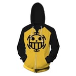 (Zipper Coat-S）Anime One Piece 3D Trafalgar Law Cosplay Pirates Of Heart Ohut villapaidat