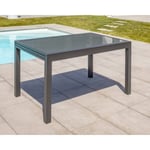 Table de jardin TOLEDE 135/270x90cm aluminium plateau verre + rallonge DCB Garden