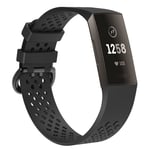 Fitbit Charge 3 / Charge 4 - Silikonarmband str. S - Svart