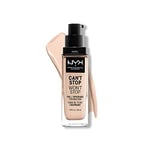 NYX Professional Makeup Fond de Teint Liquide Couvrant Tenue 24h Can't Stop Won't Stop Liquid Foundation, Waterproof, Fini Mat, Formule Vegan, Teinte : Light porcelain (01.3)