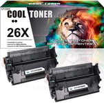 2PK Toner Compatible for HP 26X CF226X LaserJet Pro M402dn M402n M402d M402dw