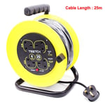 Heavy Duty 10/25/50m 13A 4Way Gang Socket Extension Cable Reel Electrical Lead