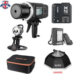 UK Godox AD600BM 600W HSS  Flash +X2T-F For Fuji +PB-600+CB-09+120cm Softbox Kit