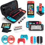 Pack Accessoire pour Nintendo Switch - Etui de transport, Protecteur d'écran - Rouge - Nintendo Switch