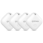 CHZHVAN Key Finder, Wallet Tracker Works with Apple Find My (iOS only), Replaceable Battery, Water-Resistant, Bluetooth Item Finder for Bags, Luggage, Pets & Backpack, 4 Pack White